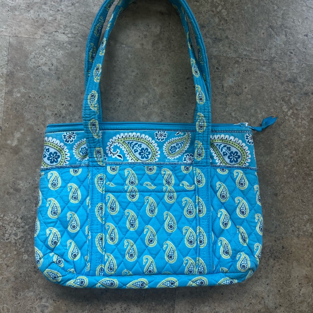 Vera Bradley Blue Paisley Quilted Tote Bag